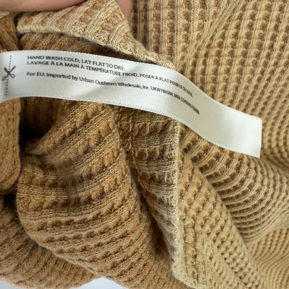 FREE PEOPLE Tasha Distressed Mustard Top Puff Laced Victorian Sleeves Boho sz S - Picture 12 of 12